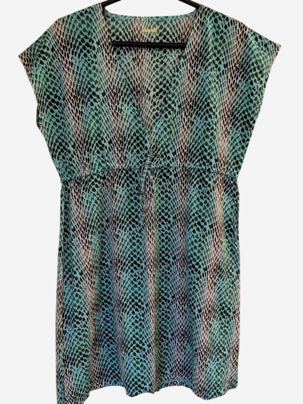 Capelli New York Teal & Black Snake Print Swim Cover-Up | Size XL